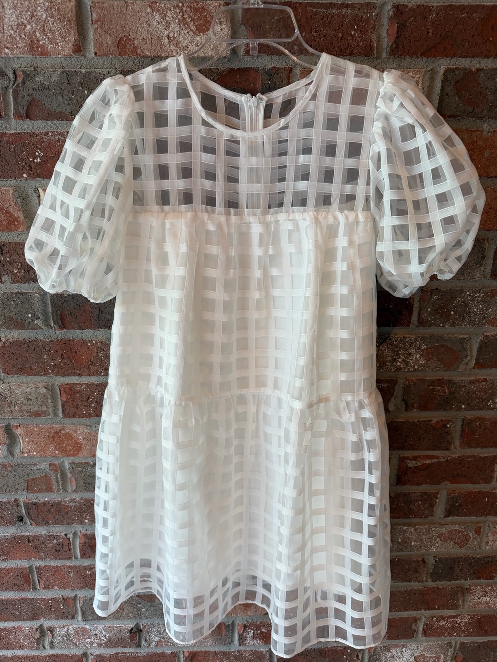 English Factory Gridded Organza Mini Dress size Small